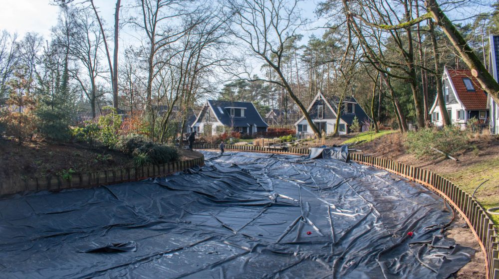 Pond liner for holiday park, Otterlo