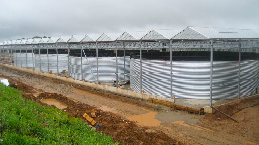 Vier tanks bij een kassencomplex, Rusland