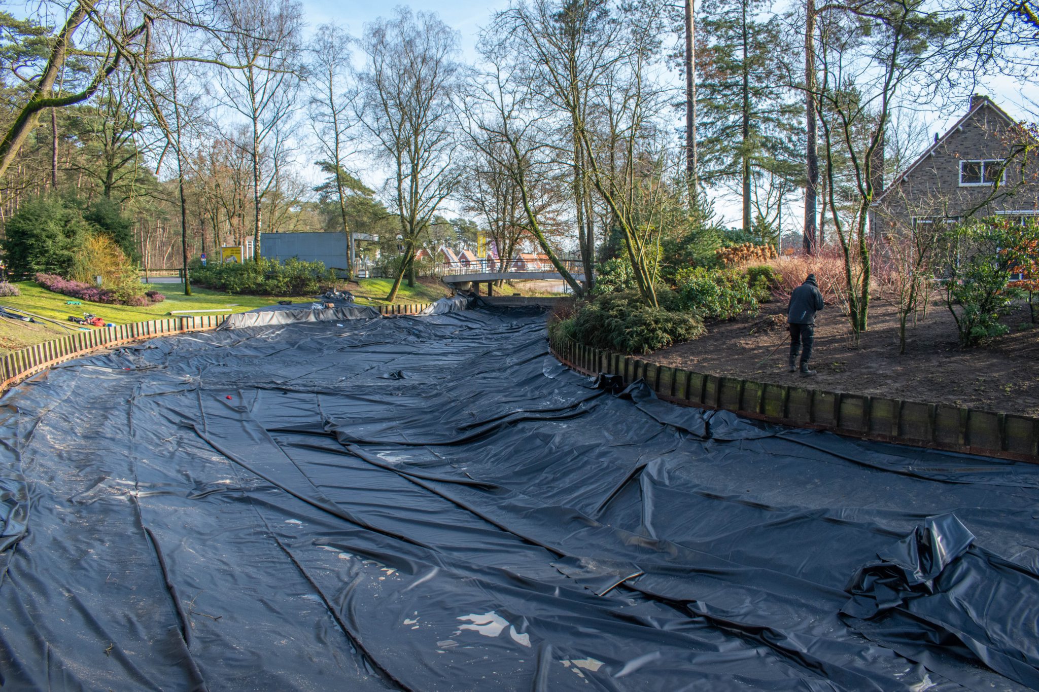 Pond liner for holiday park, Otterlo