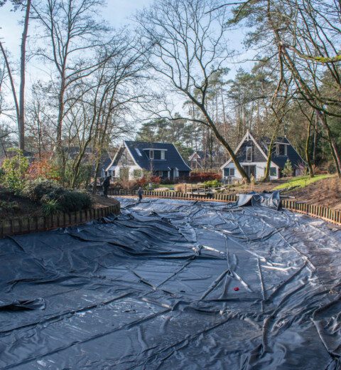 Pond liner for holiday park, Otterlo