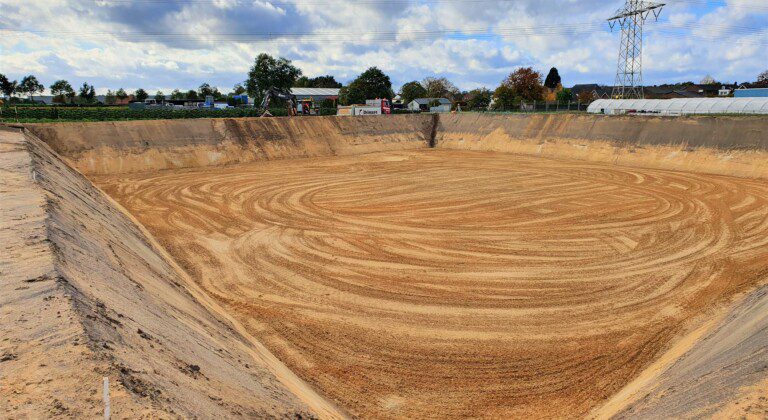 Excavated basins for blueberry growers, the Netherlands