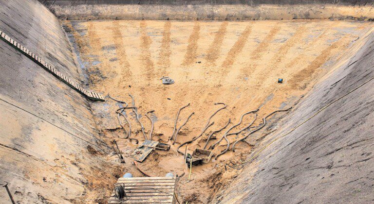 Excavated basins for blueberry growers, the Netherlands