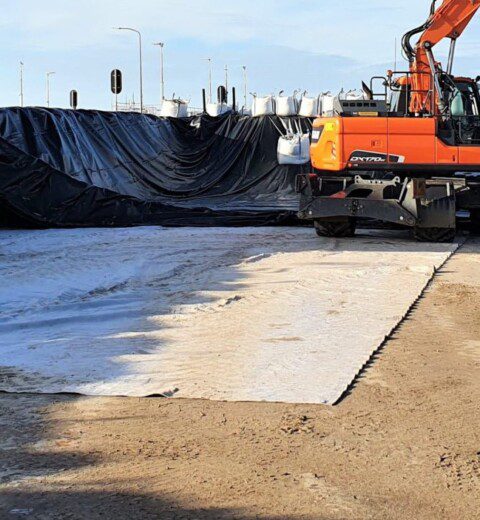 Lining basins at the Afsluitdijk, the Netherlands