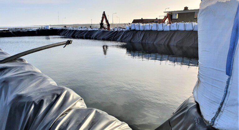 Lining basins at the Afsluitdijk, the Netherlands