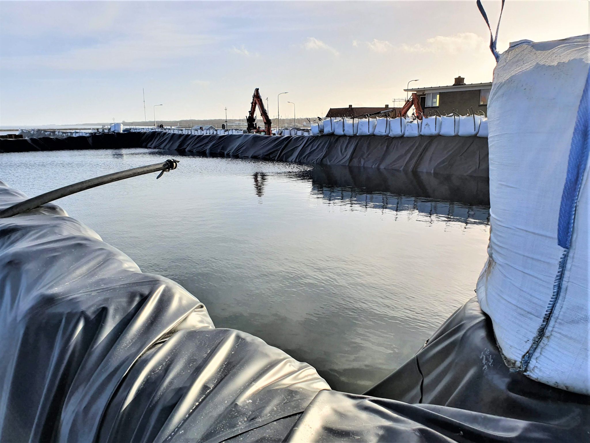 Lining basins at the Afsluitdijk, the Netherlands