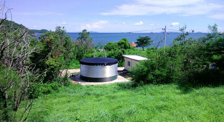 Water storage at a desalination plant, Thailand