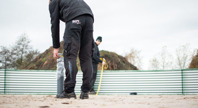 Installing a water tank at a local Christmas tree nursery, the Netherlands