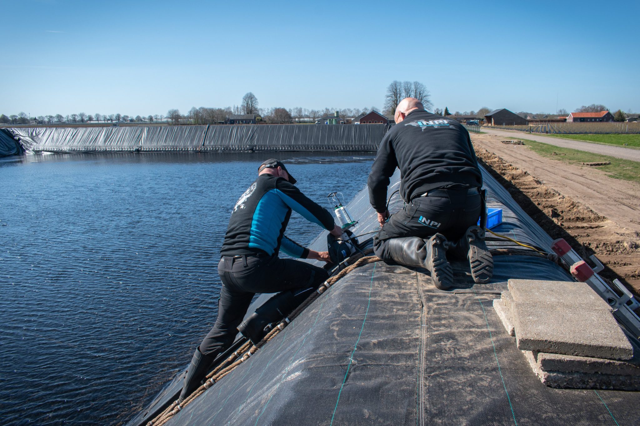 Excavated basins for blueberry growers, the Netherlands