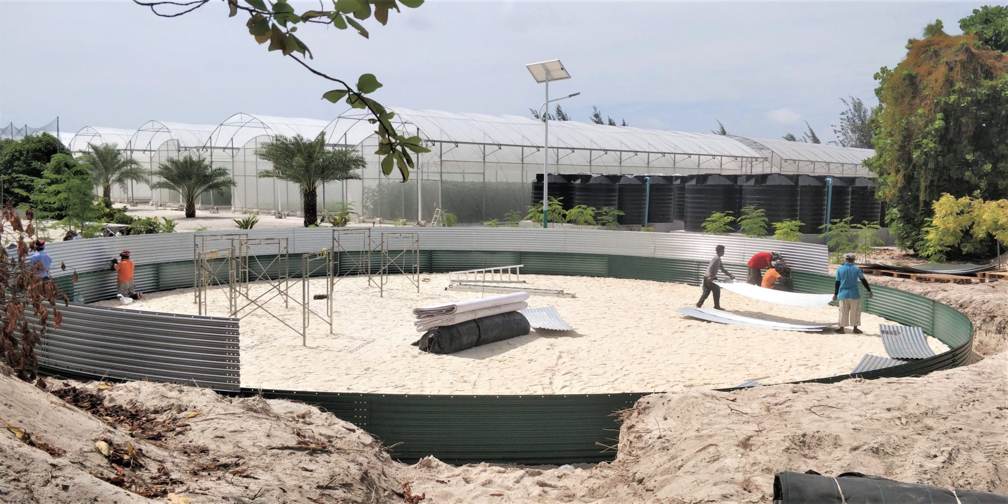 Water storage for a melon nursery, Maldives