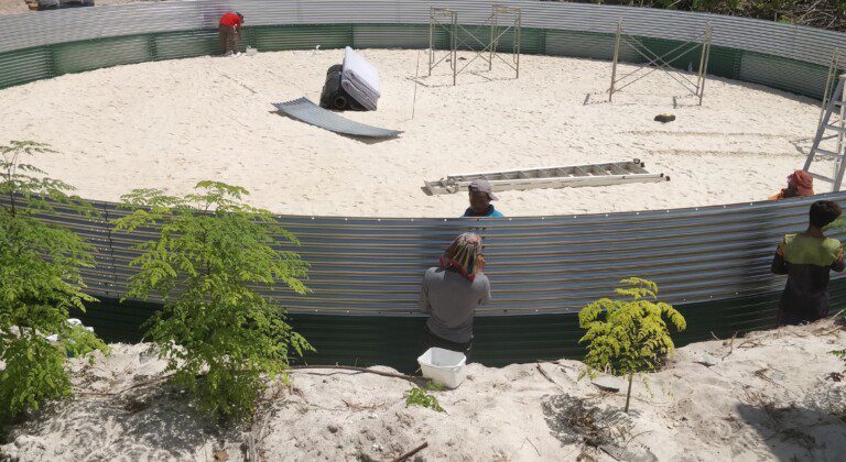 Water storage for a melon nursery, Maldives