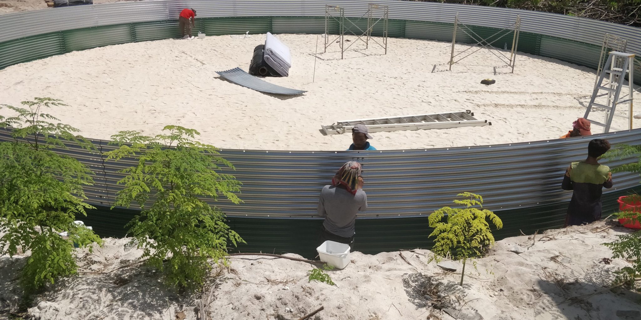 Water storage for a melon nursery, Maldives