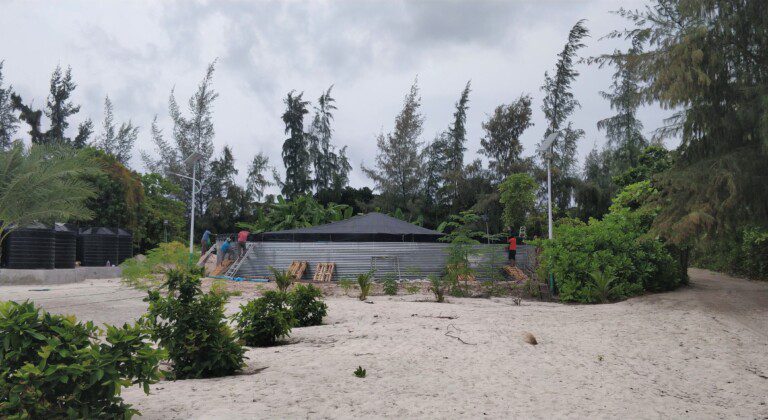 Water storage for a melon nursery, Maldives