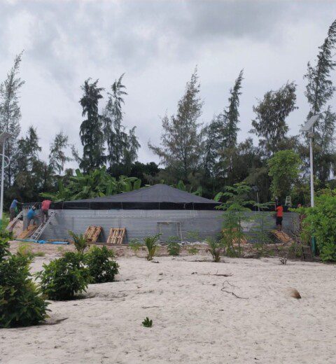 Water storage for a melon nursery, Maldives