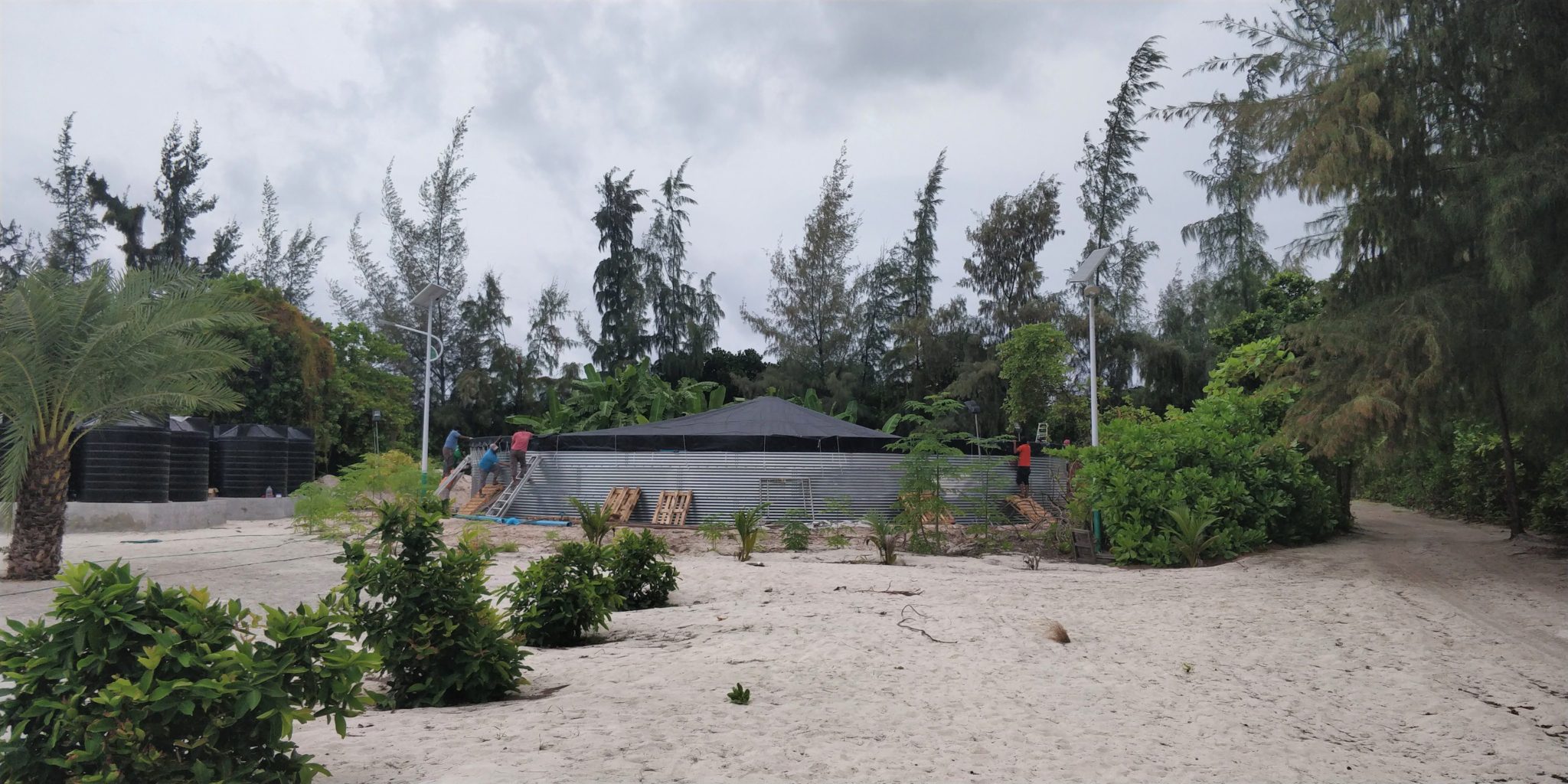 Water storage for a melon nursery, Maldives