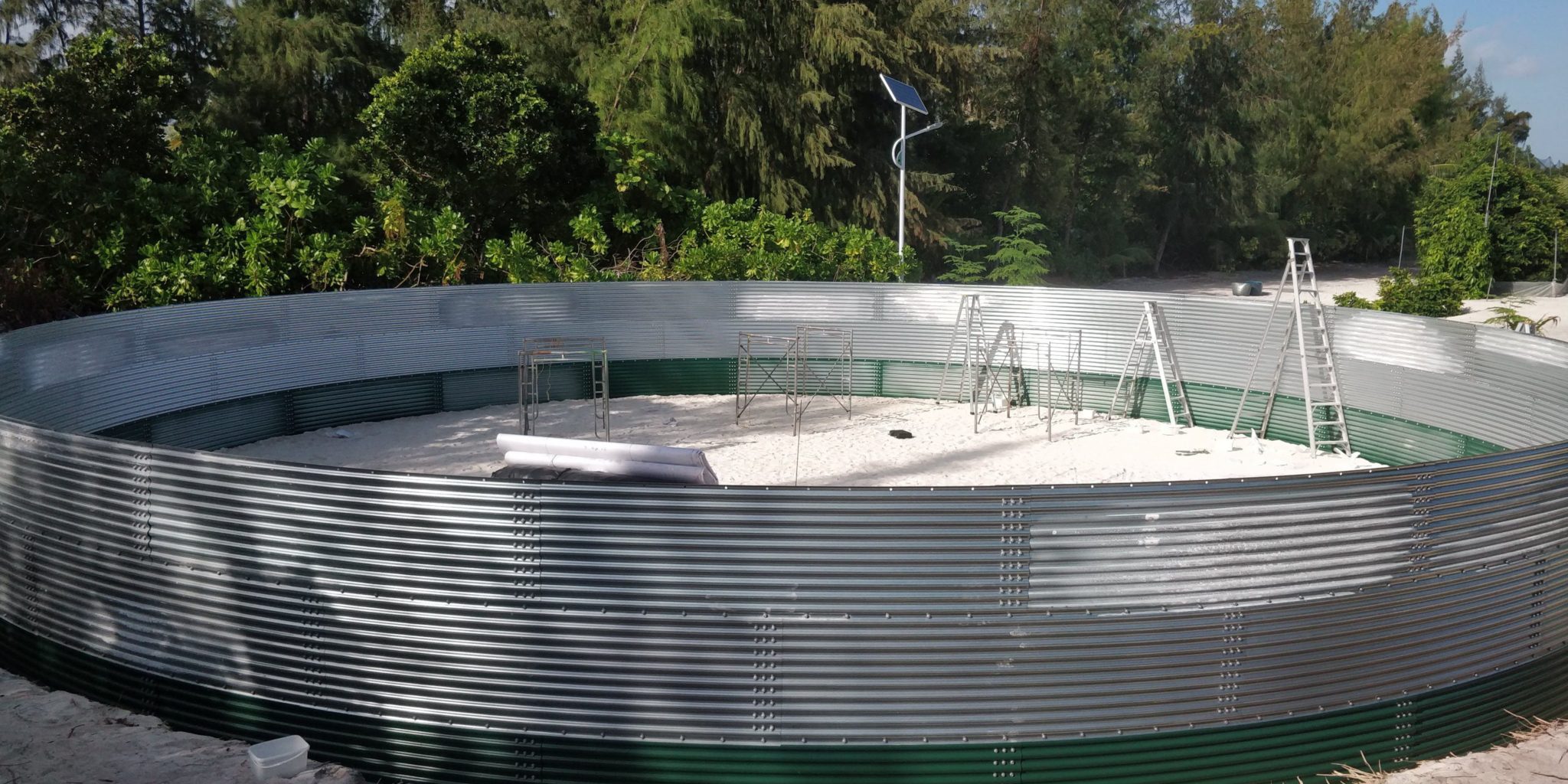 Water storage for a melon nursery, Maldives