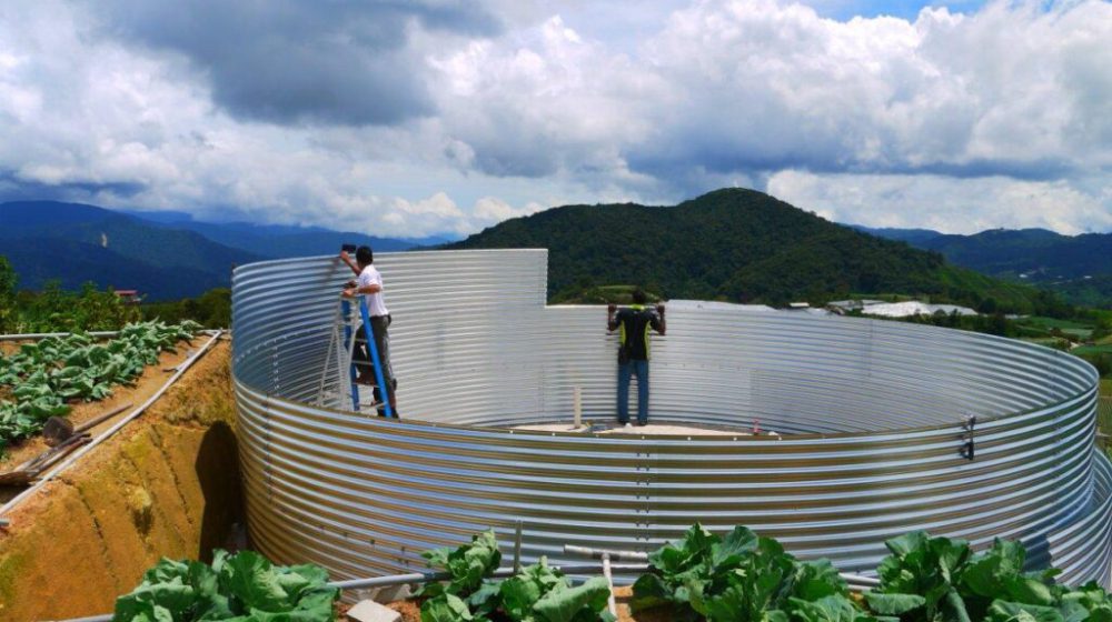 Water tank for an orchid nursery, Malaysia