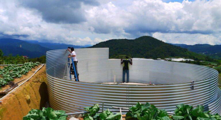 Water tank for an orchid nursery, Malaysia