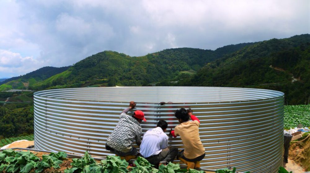 Water tank for an orchid nursery, Malaysia