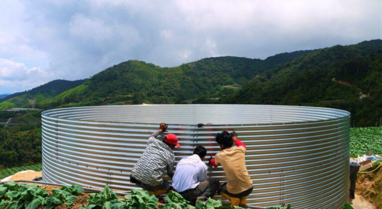 Water tank for an orchid nursery, Malaysia