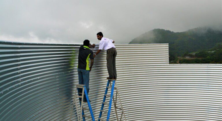 Water tank for an orchid nursery, Malaysia