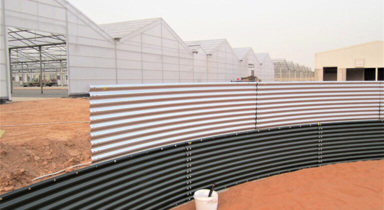 Six water tanks for a brandnew greenhouse complex, Saudi Arabia