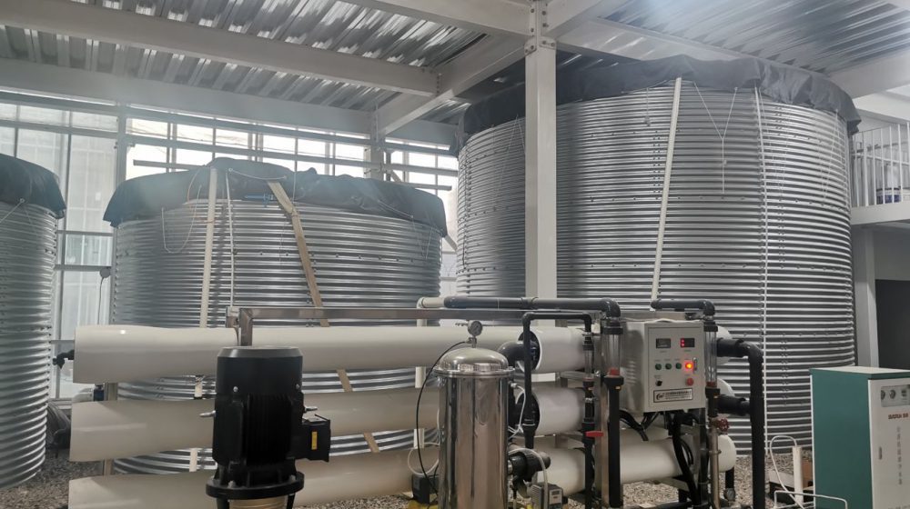 Water storage tanks at Horti Innovation Park, China