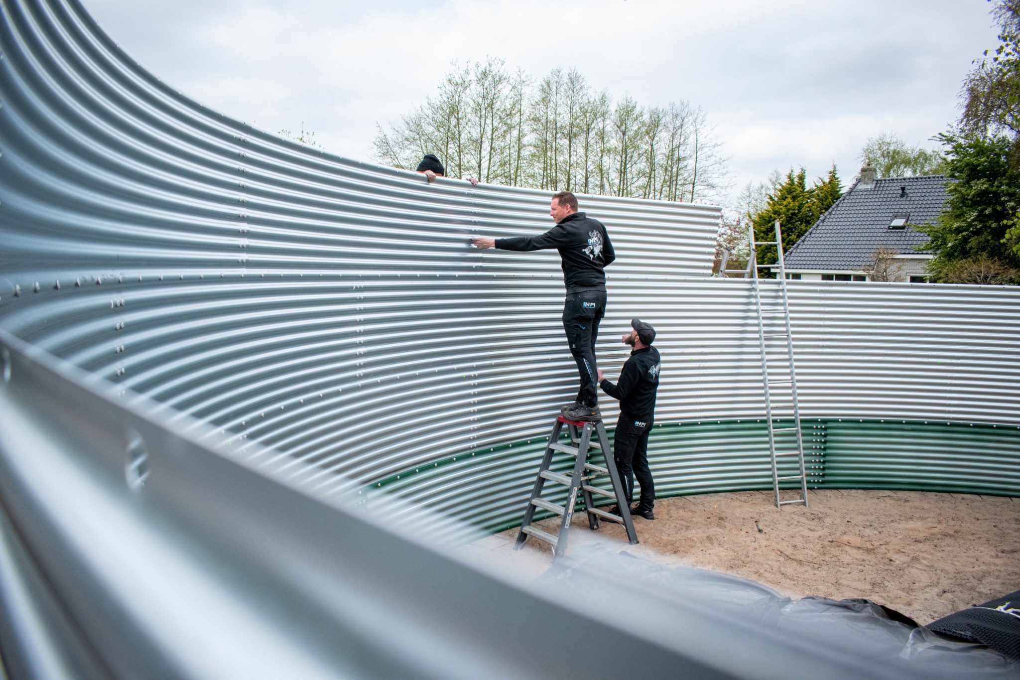 Water tank at garden centre, the Netherlands