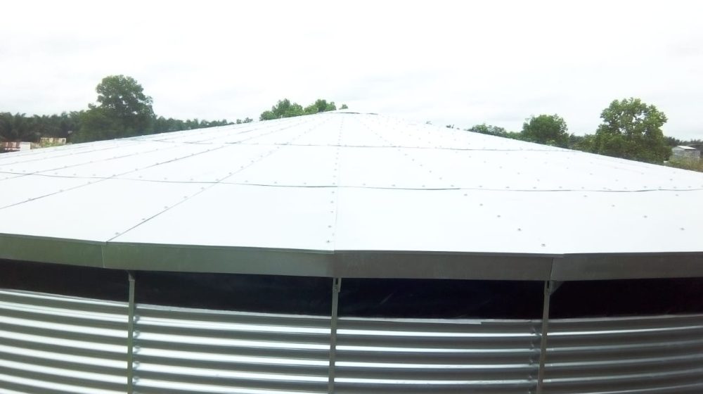 Water tank at a fertilizer factory, Indonesia