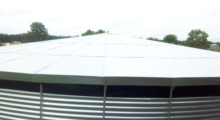 Water tank at a fertilizer factory, Indonesia