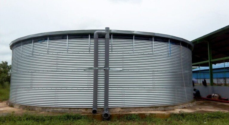 Water tank at a fertilizer factory, Indonesia