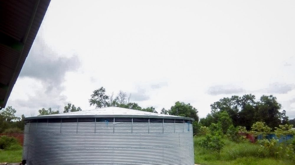 Water tank at a fertilizer factory, Indonesia