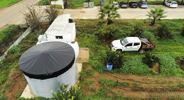 A fully waterproof FPP cover at a dairy farm, Portugal