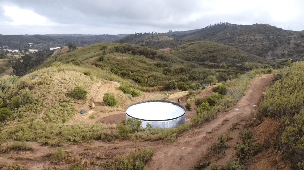Irrigation tank for a self-sufficient farm and family, Portugal