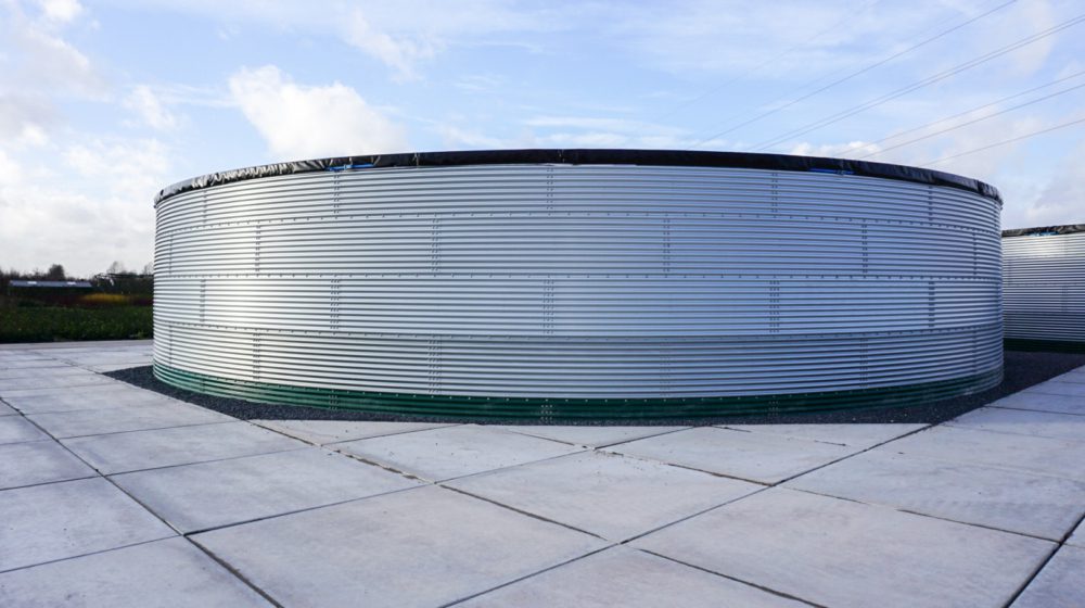 Water tanks at nursery, the Netherlands