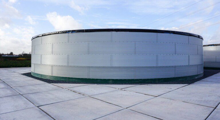 Water tanks at nursery, the Netherlands