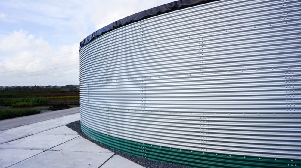 Water tanks at nursery, the Netherlands