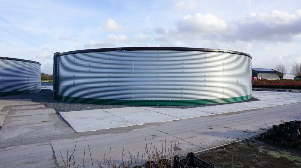 Water tanks at nursery, the Netherlands