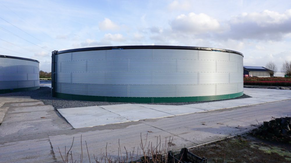 Water tanks at nursery, the Netherlands